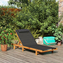 Lettino Prendisole 84x200x101 cm Schienale Regolabile su 4 Posizioni in Legno e Textilene Nero  