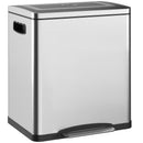 Pattumiera a Pedale 2 Sezioni 15L 40x34,8x47,5 cm in Acciaio Inox e PP  