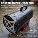 Riscaldatore Industriale a Gas Portatile 10 kW 38x19x30,5 cm con Protezione in Acciaio Laminato Nero      