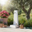 Fontana da Giardino Senza Rubinetto in Cemento Granulato di Marmo Oslo Bianco