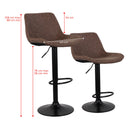 Set 2 Sgabelli 50x44x58/78 cm in Similpelle Base Nera Moka