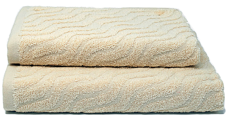 Set Spugna Asciugamani Ospite + Salvietta Sally Onda Crema