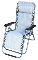 \ Pieghevole 90x66x108 cm in Metallo e Textilene Bianco e Grigio e Nero