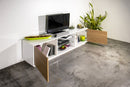 Mobile TV 2 Ante 180x41,4x46 cm Bloom Bianco Lucido e Noce