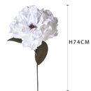 Set 2 Fiori di Peonia Artificiale Artificiale Altezza 74 cm Bianco