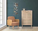 Scarpiera Paglia di Vienna 70x32x120 cm MDF e Impiallacciatura di frassino Marrone
