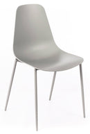 Set 4 Sedie 49x48,5x88 cm in Polipropilene Grigio Chiaro