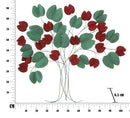 Pannello Albero Bix 105x6,5x94 cm in Ferro Rosso e Verde