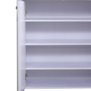 Scarpiera Salvaspazio in Legno con 2 Ante e Cassetti Bianco 80x34x104 cm 