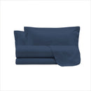 Set Lenzuola Sopra Sotto e Federe Linea Cloe in Raso di Cotone Avio Varie Misure