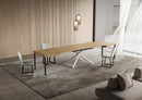 Tavolo Allungabile 120-380x90x74 cm Niket Quercia Natura Gambe Bianche