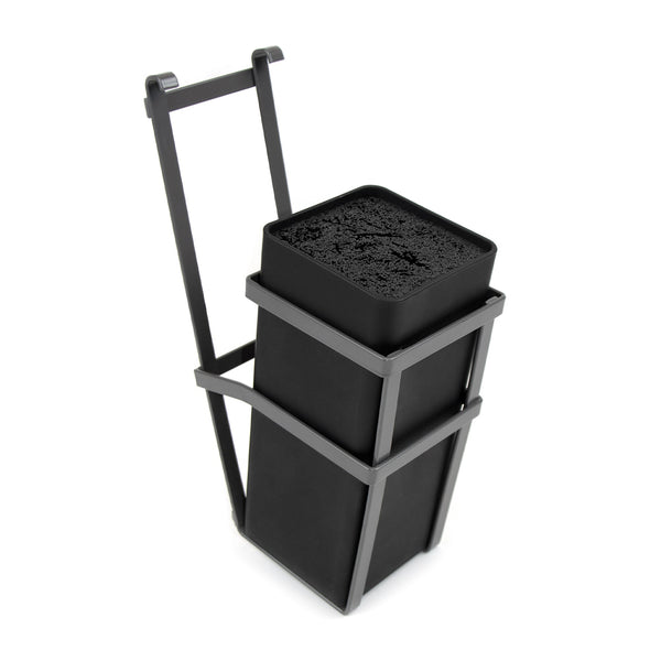 sconto Bloc à couteaux de cuisine suspendu en acier gris anthracite Emuca