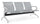Banc de bureau Tosini gris pour salle d'attente 3 places en acier
