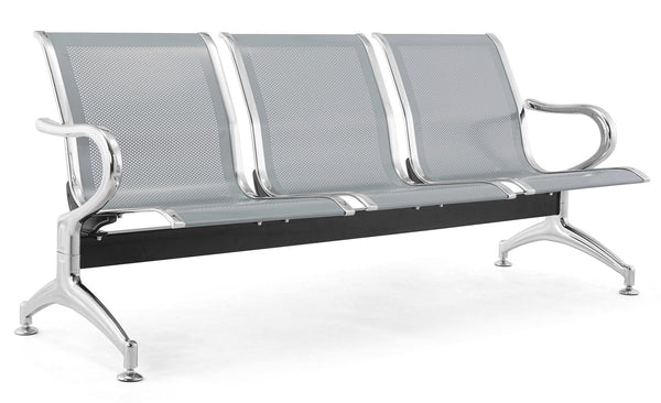 prezzo Banc de bureau Tosini gris pour salle d'attente 3 places en acier