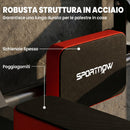 Stazione Fitness 2 in 1 da Parete per Trazioni e Dip Supporta Max 200 Kg in Acciaio Rossa      