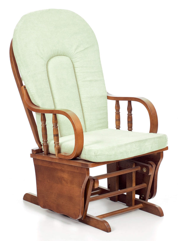 Fauteuil à bascule en bois massif avec coussin Douglas vert sconto