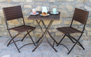 Set Tavolino e 2 Sedie Pieghevoli da Giardino in Polyrattan Bauer Duetto Marrone