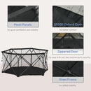 Recinto per Cani Pieghevole 148x134x67 cm in Acciaio e Tessuto Nero