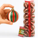 Box 24 Palline di Natale per Albero Sfere Natalizie Bianco Rosso e Verde da 6 cm