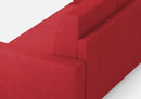 Divano Angolare 6 Posti 286x246x85 cm Sakar in Tessuto Rosso
