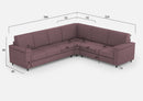 Divano Angolare 6 Posti 286x226x85 cm Marrak in Tessuto Prugna