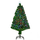 Albero di Natale Artificiale 120 cm 130 Rami in Fibra Ottica e PVC e 16 luci LED 