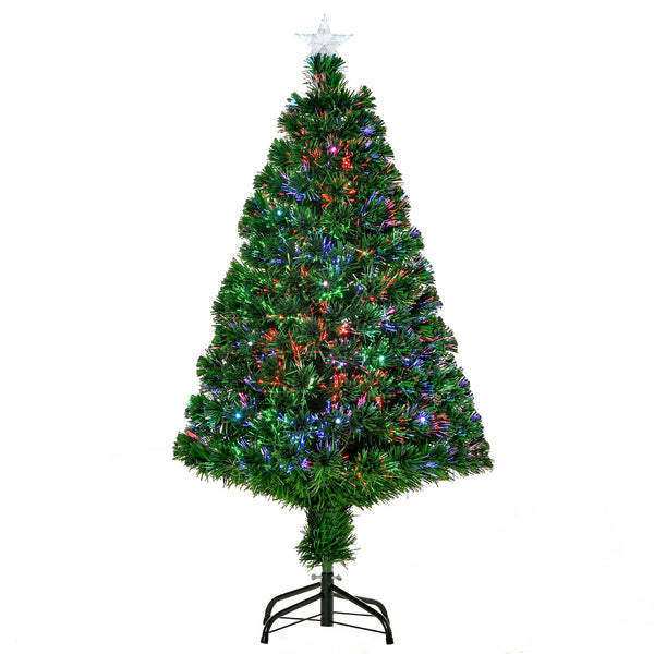 online Sapin de Noël Artificiel 120 cm 130 Branches en Fibre Optique et PVC et 16 lumières LED