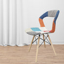 Sedia in Patchwork Gambe in Legno Faggio e Metallo Parigi