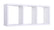 Etagère rectangulaire 3 compartiments muraux 70x30x15,5 cm en panneaux de fibres Tristano blanc