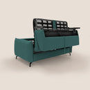 Divano Letto 2 Posti 175x95x96 cm in Tessuto Petrolio