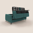 Divano Letto 2 Posti 175x95x96 cm in Tessuto Petrolio