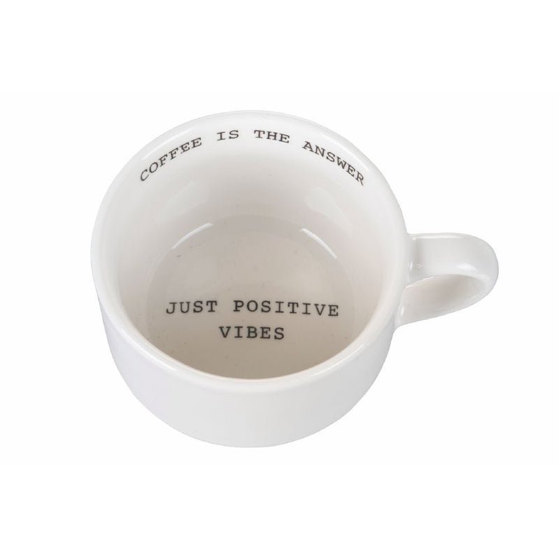 Set 6 Tazzine da Caffè Ø6,5x9x4,5 cm in Bone China VdE Tivoli 1996 Coffee is the answer