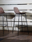 Sgabello Vintage 40x43x95 cm in Ferro e Sky Quarzo Marrone