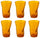 Coffret 6 Verres Froissés 34 cl Ø8 cm en Verre Pressé Kaleidos Orange