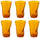 Coffret 6 Verres Froissés 34 cl Ø8 cm en Verre Pressé Kaleidos Orange