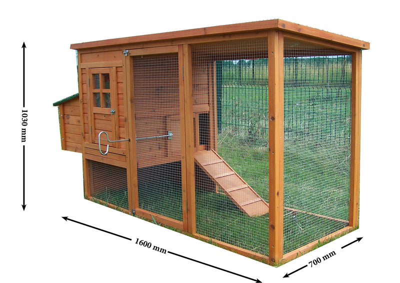 Pollaio da Giardino 198x75x103 cm Per 3-4 Galline in Legno Naturale 