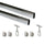 Kit Tube pour Penderie 30 x 15 mm Acier L 1,15 m Acier Chromé Brillant et Zamak Emuca