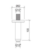 Braccio Doccia a Soffitto Lungo 10 cm Tevere