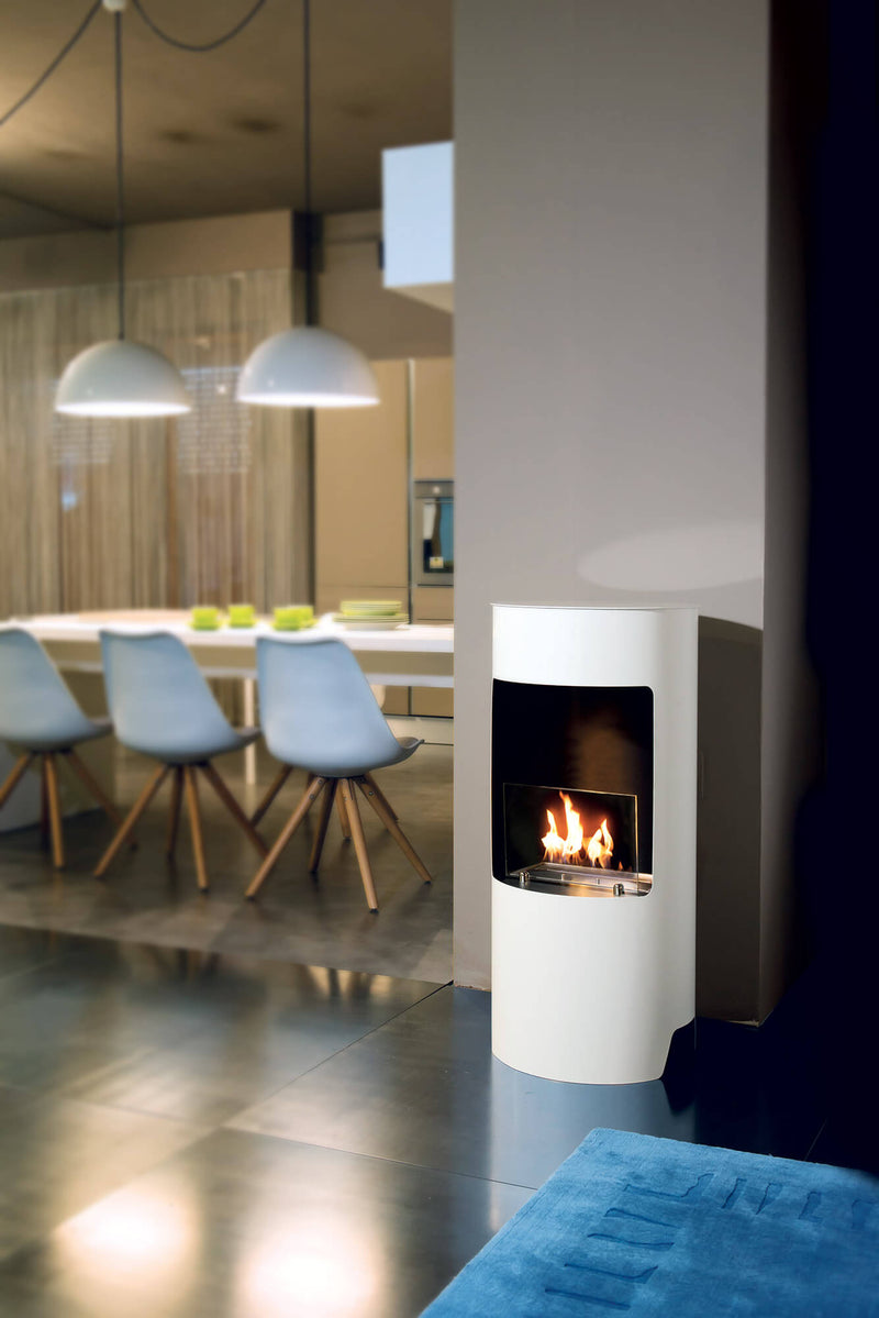 Camino a Bioetanolo da Pavimento Ø45x95 cm Karlsen Cortina Nero