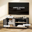 Mobile Porta TV fino 42"con Ruote e Freni Armadietto e Ripiano Regolabile 80x45x41 cm in Legno Nero