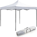 Gazebo da Giardino Pieghevole 3x3m in Tessuto Bianco
