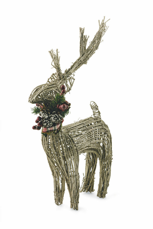 acquista Renne en Rotin 34x11xH56 cm Soriani Oro