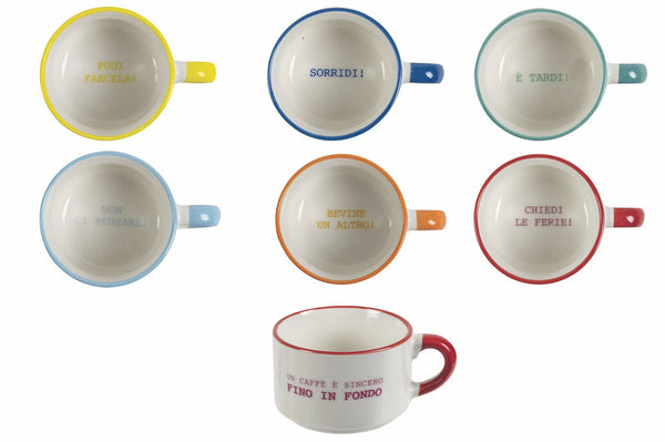 acquista Ensemble de 6 tasses à café en porcelaine 90 ml VdE Tivoli 1996 Caffeomanzia Every Day Mood