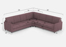 Divano Angolare 7 Posti 281x281x85 cm Karay in Tessuto Prugna