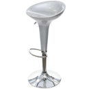 Sgabello Cucina Regolabile in Acciaio e ABS Seduta Girevole Grigio Casa Bar