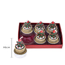 Tealight a Forma di Torta 12 pezzi H6 cm Rosso/Marrone