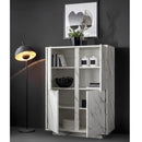Credenza Rock 4 ante effetto marmo bianco 92x43x145h cm
