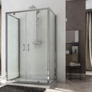 Box Doccia 3 lati 80x130x80 cm 2 Ante Battenti in Cristallo Trasparente 6mm H185 Fosterberg Koge Trio
