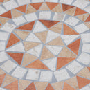 Tavolino da Giardino in Ceramica a Mosaico Arancione e Bianco Ø60x71 cm 