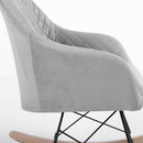 Poltrona Sedia Dondolo Relax Base Slitta Scandinavo Imbottita Design Unic Grigio
